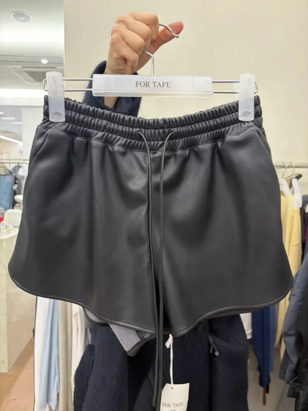 Stylish Black Leather Shorts - Comfortable and Versatile