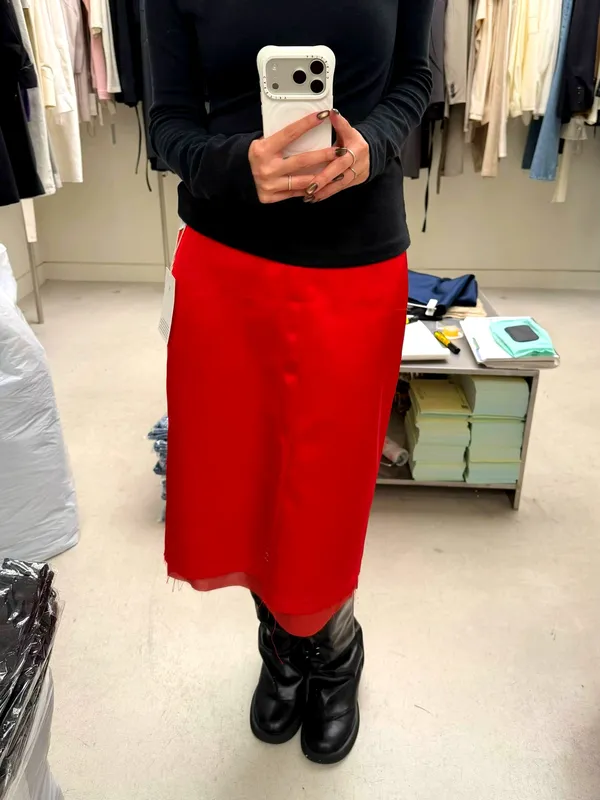 Stylish Red Midi Skirt to Showcase Your Elegance