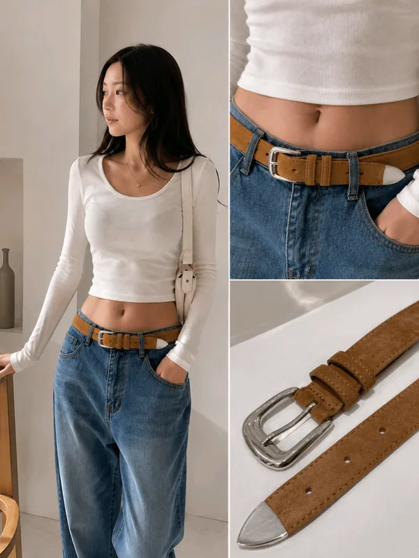 Stylish Minimalist Genuine Leather Belt, Versatile Design
