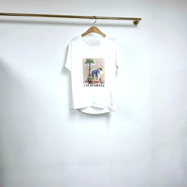 Fresh Summer California Print T-Shirt, Comfortable and Versatile