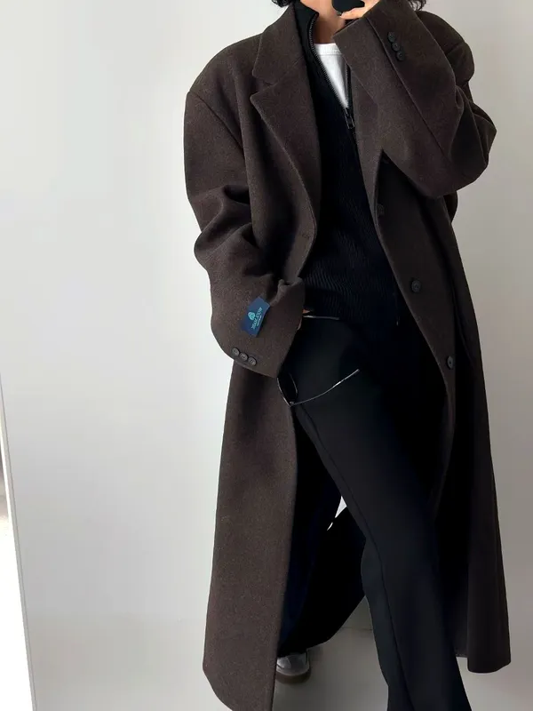 Stylish Men's Loose Coat, Elegant and Warm