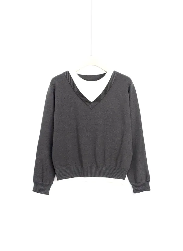 Minimalist V-Neck Sweater, Comfortable and Versatile, A Must-Have for Fall and Winter