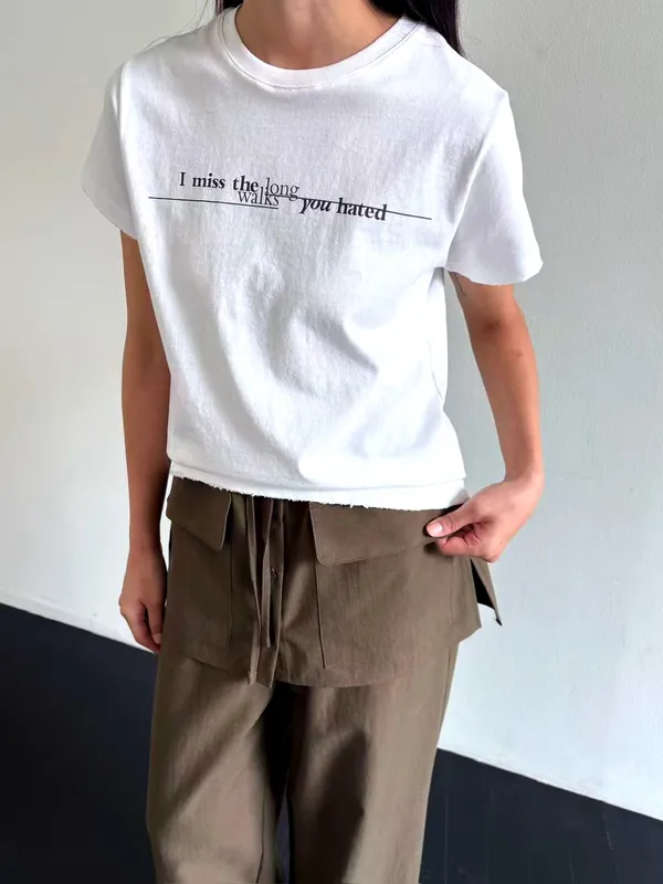 Minimalist Style Letter Print Short Sleeve T-Shirt
