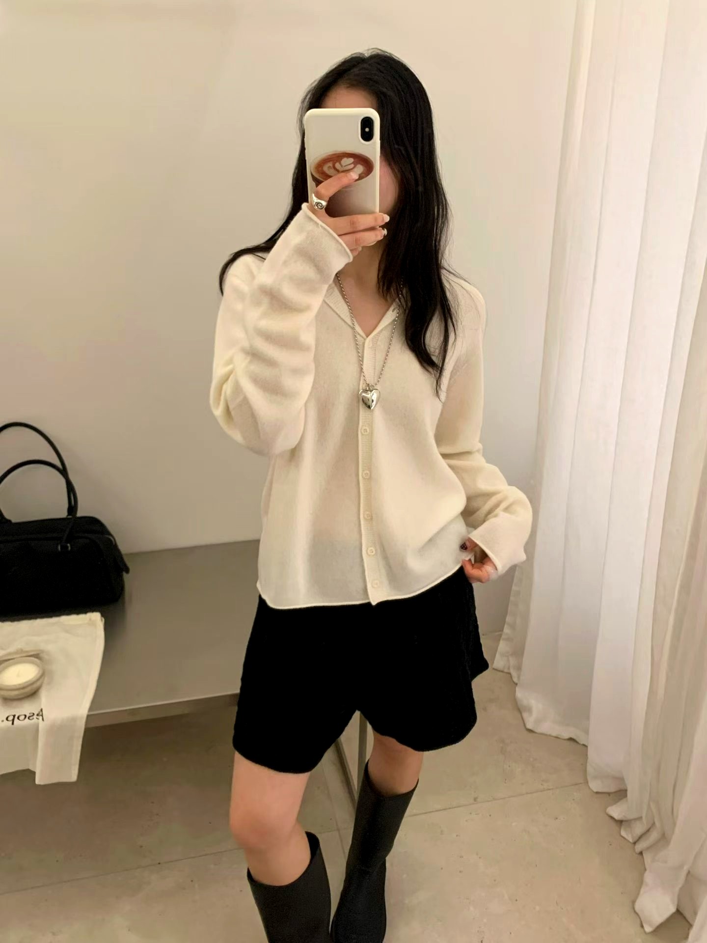 우아하고 미니멀한 여성용 카디건, 부드럽고 편안한