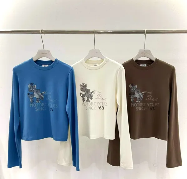 Personalized Printed Long Sleeve T-Shirt, Comfortable Casual Style