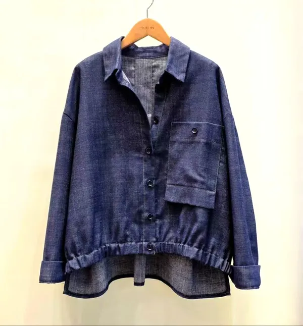 Fashionable Casual Women's Top, Comfortable and Breathable Denim Style