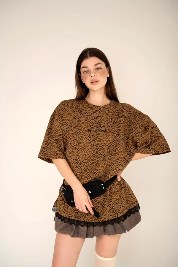 Fashionable Leopard Print Loose T-Shirt, A Must-Have for Comfort and Casual Wear