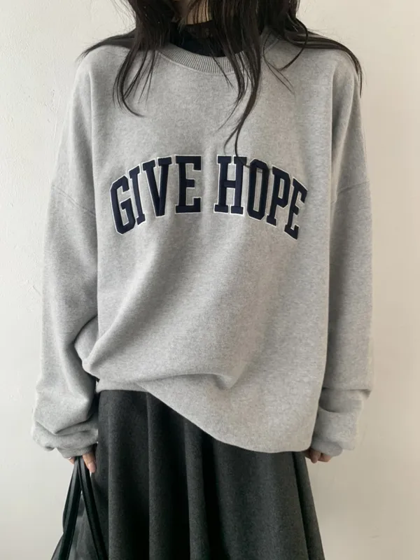 Loose Fit Letter Print Sweatshirt for a Comfortable Casual Look