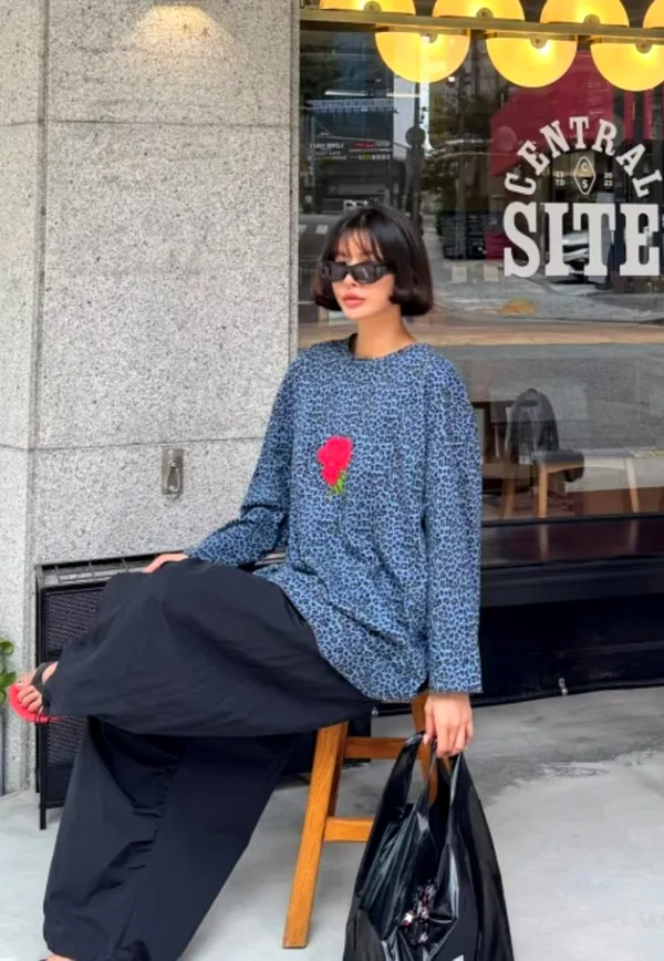 Fashionable Printed Long Sleeve T-Shirt, Comfortable Casual Style