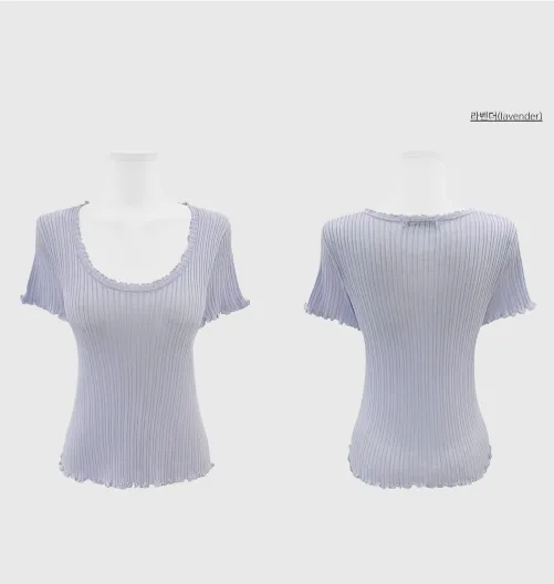 Elegant Lace Trim Fitted Short Sleeve T-Shirt
