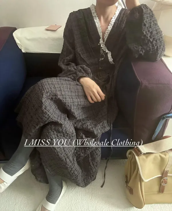 Elegant Vintage Plaid Dress for Women - Effortlessly Show Your Charm