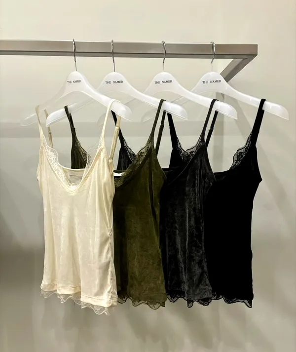 Elegant lace-trimmed camisole, lightweight and comfortable.