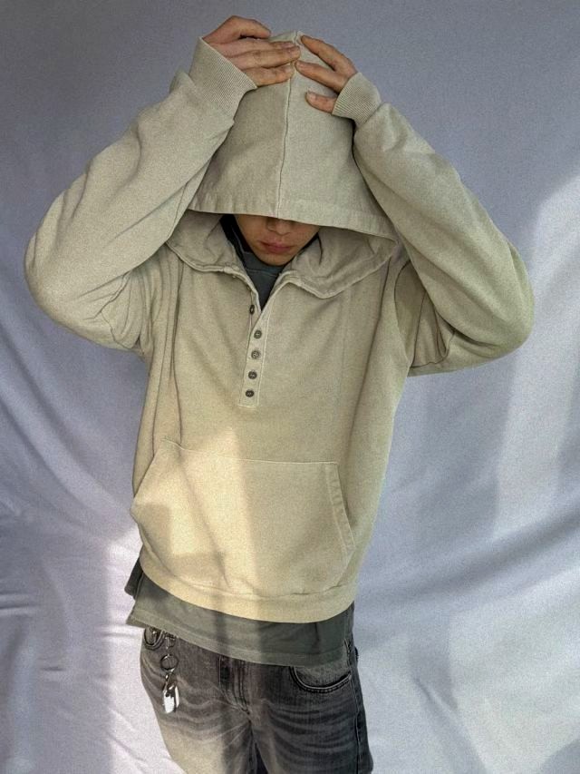 스타일리시한 캐주얼 남성 후드티, 편안하고 다재다능