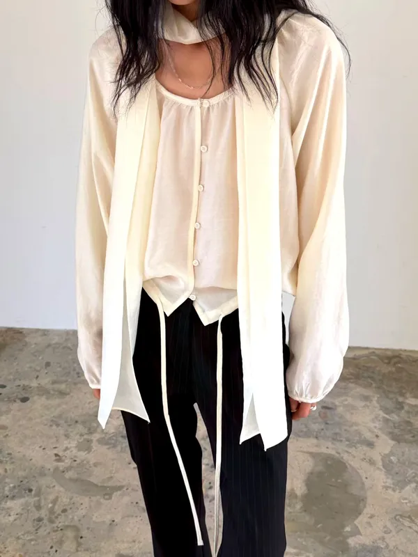 Elegant Silky Women's Top, Lightweight and Breathable, Perfect Match
