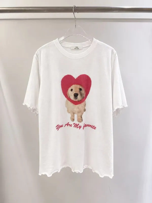 Cute Dog Pattern Short Sleeve T-Shirt, Fashion Casual Style