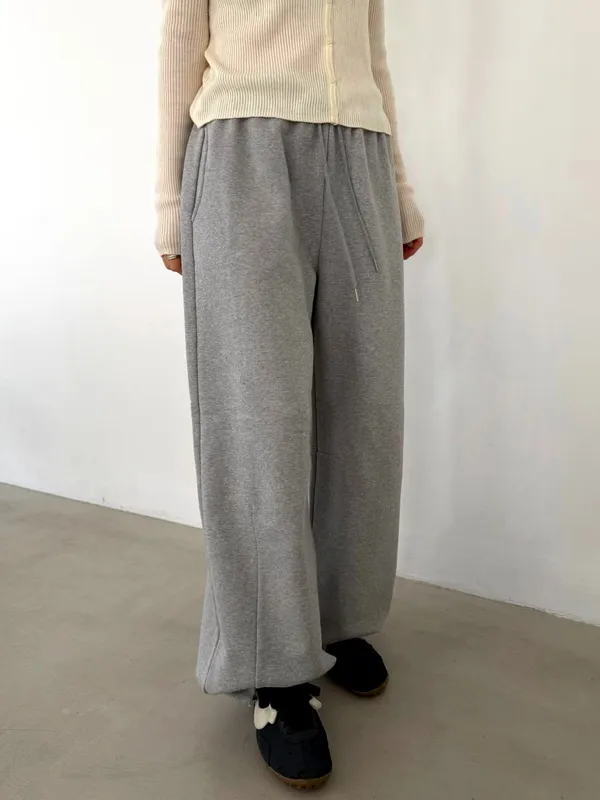Fashionable Loose Fit Women's Pants - Comfortable Gray Sports Trousers