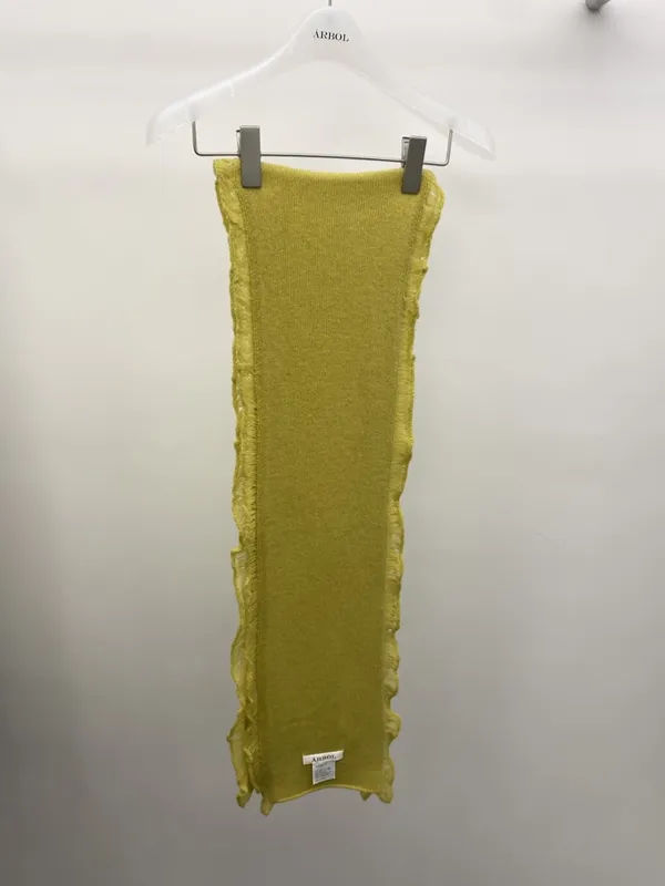 Bright Yellow Trim Knitted Scarf - Warm and Stylish