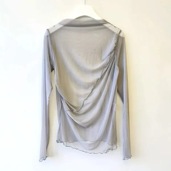 เสื้อผู้หญิงแบบโปร่งใสที่มีความสง่างาม เสื้อยืด น้ำหนักเบาและสบาย