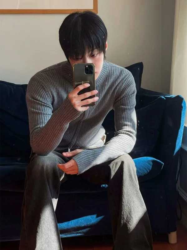 時尚男士針織上衣，舒適百搭