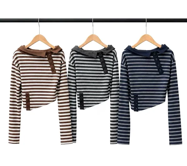Stylish Striped Women's T-Shirt - Comfortable and Versatile