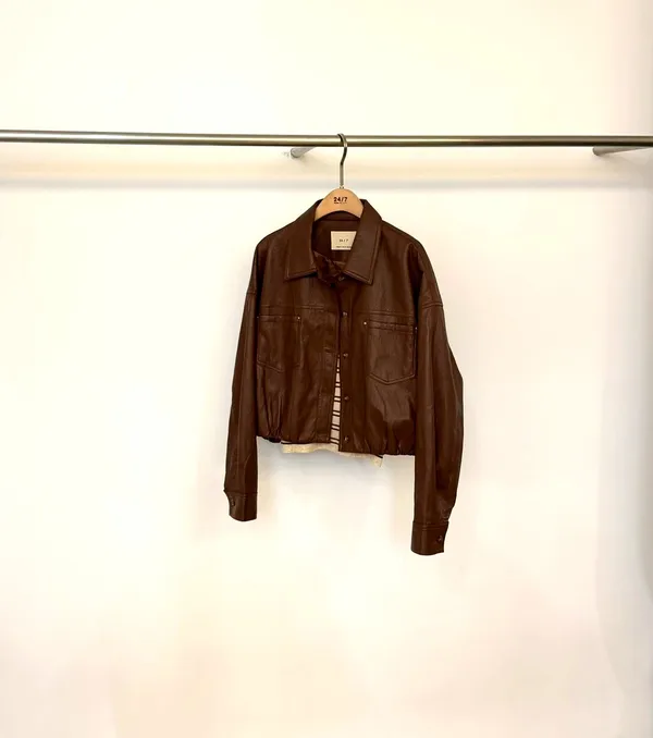 Stylish Casual Women's Jacket with Elegant Leather Design Jacket