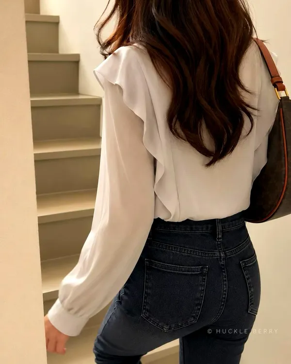 เสื้อเชิ้ตปีกผีเสื้อสุดหรู น้ำหนักเบาและระบายอากาศได้ดี เหมาะกับกางเกงยีนส์