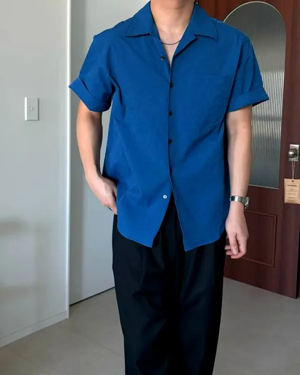 Stylish Men's Short Sleeve Shirt - Fresh and Comfortable for Summer Wear