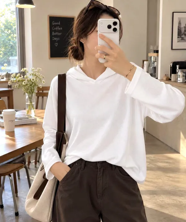 Minimalist White Women's Top for Comfort and Casual Wear