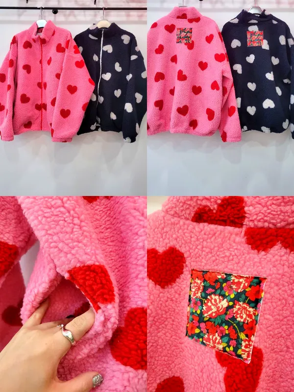 Heart Pattern Women's Jacket, Warm and Comfortable, Fashionable and Versatile