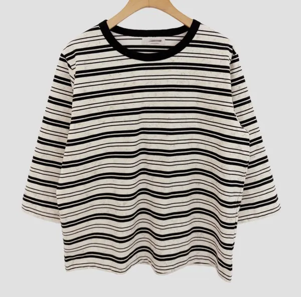 Classic Striped Loose-Fit Long Sleeve T-Shirt, Comfortable and Versatile