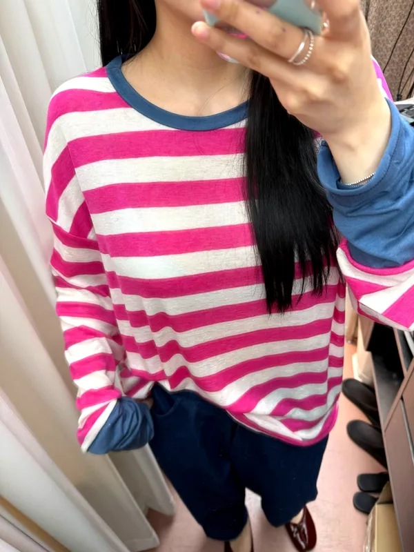 Striped Color Block Long Sleeve T-Shirt - Comfortable Casual Style