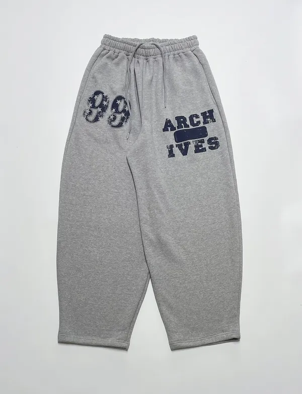 Vintage Style Curved Casual Pants