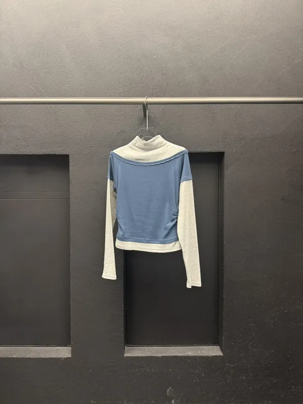 Stylish Color-Block Long Sleeve T-Shirt - Comfortable and Versatile