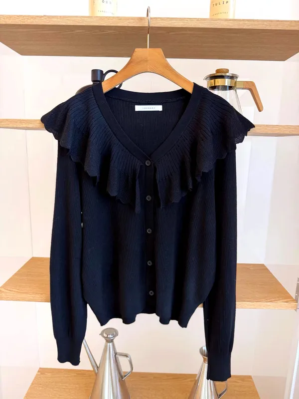Elegant Lace Trim Cardigan for Women