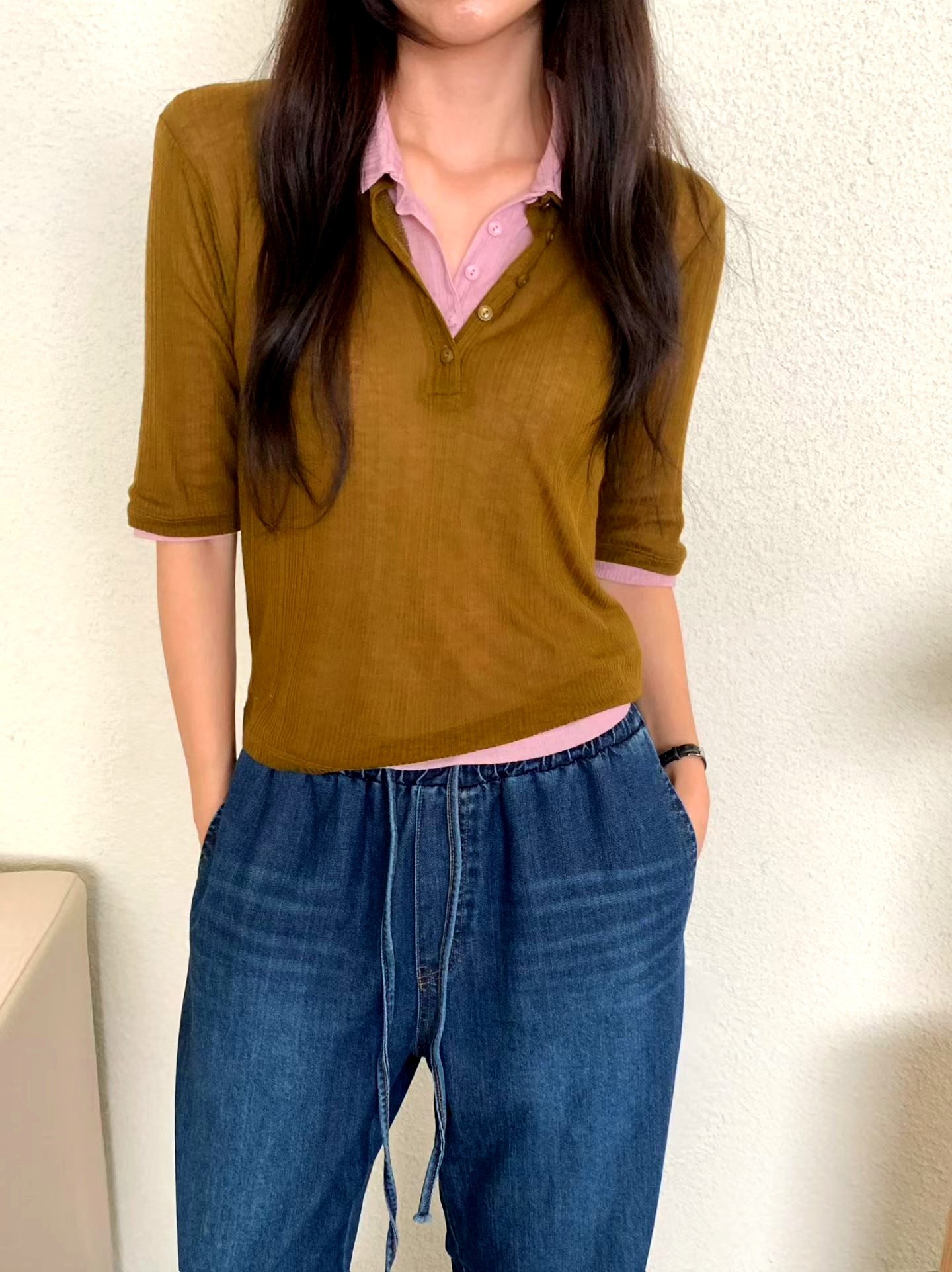 패셔너블 캐주얼 여성 상의 - 편안하고 다재다능한 봄가을 아이템