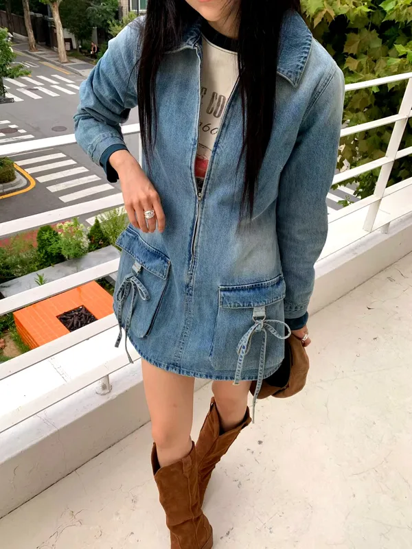Stylish Denim Dress, Casual and Versatile for Spring and Autumn
