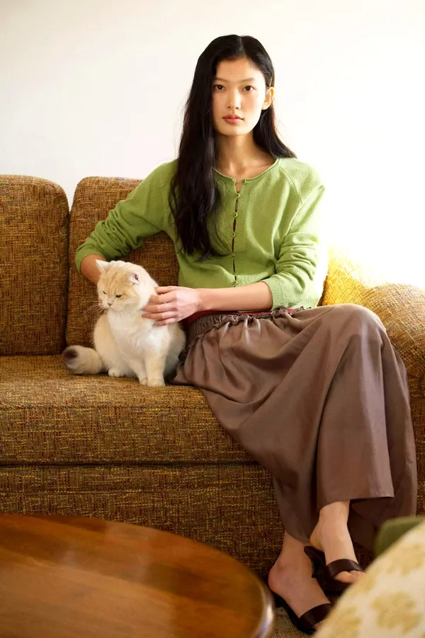 Fresh Green Knitted Cardigan for Women - Stylish and Versatile