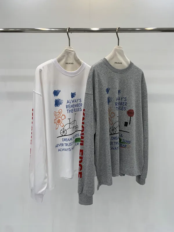 Exquisite Printed Long Sleeve T-Shirt, Comfortable and Versatile