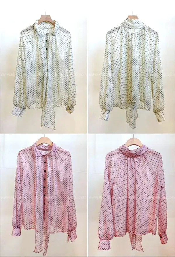 Elegant Polka Dot Women's Top, Lightweight and Breathable, Perfectly Paired with Skirts