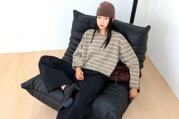 Striped Design Loose Sweater, Comfortable and Stylish