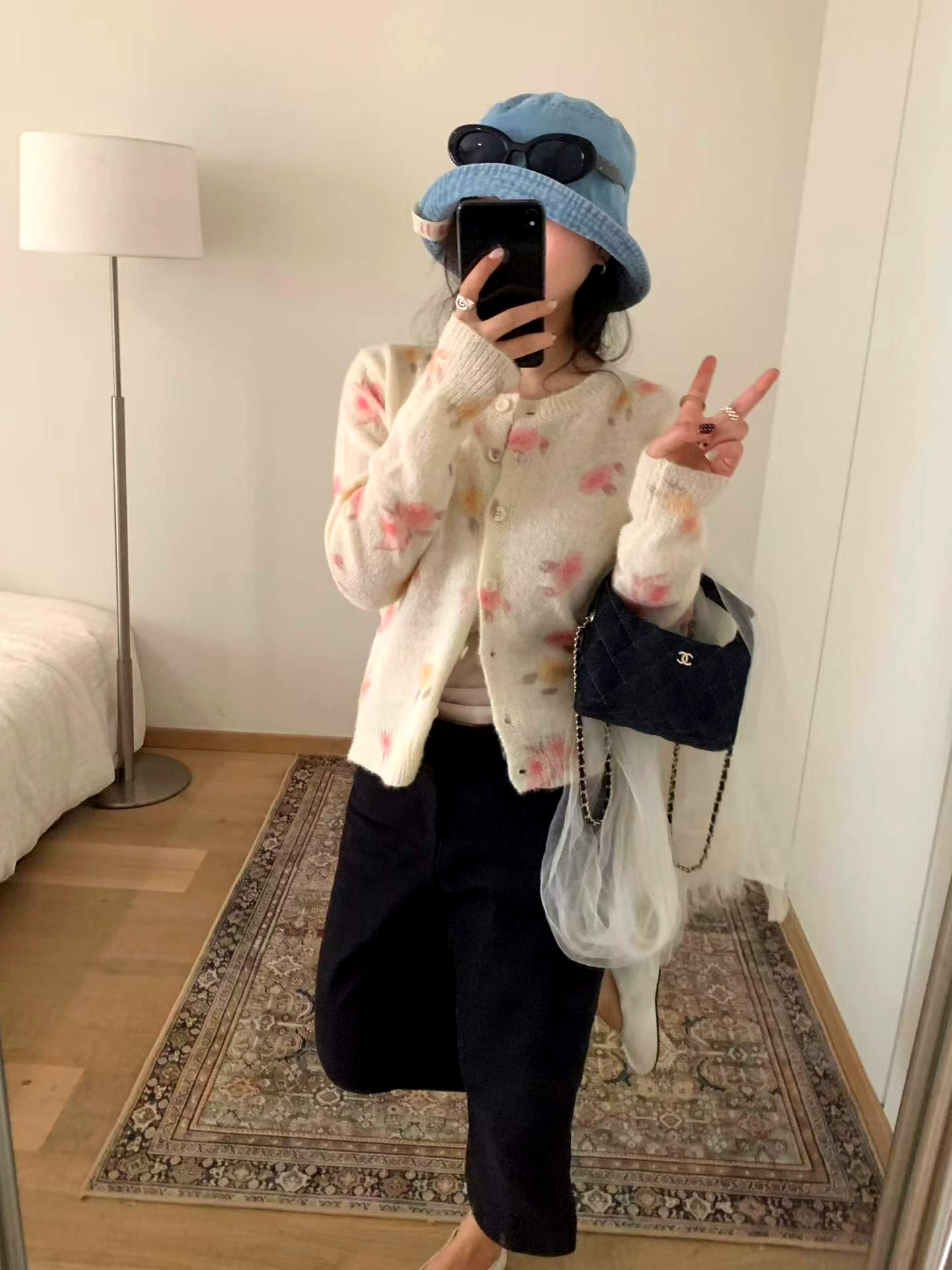 봄 여름 꽃무늬 가디건 여성 의류