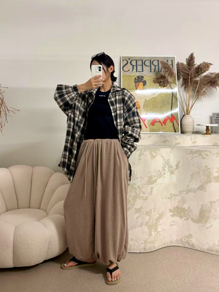 루즈핏 캐주얼 여성 바지, 편안하고 다재다능