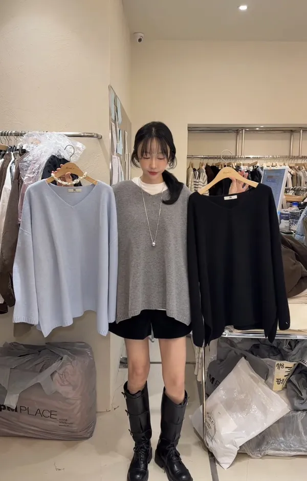 Fashionable Loose Knit Sweater, Comfortable and Versatile
