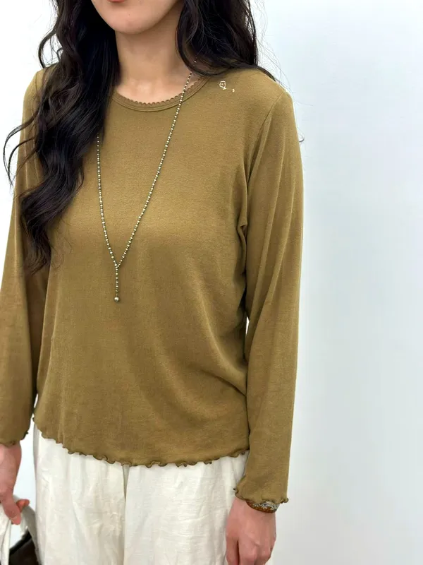 Casual Round Neck Long Sleeve Top - Comfortable and Versatile