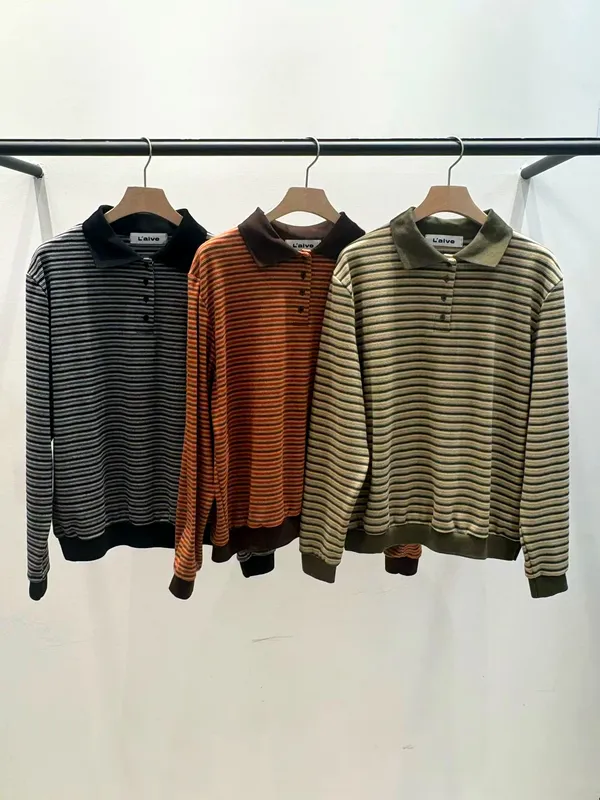Stylish Striped Long Sleeve T-Shirt - A Comfortable Essential for Fall and Winter