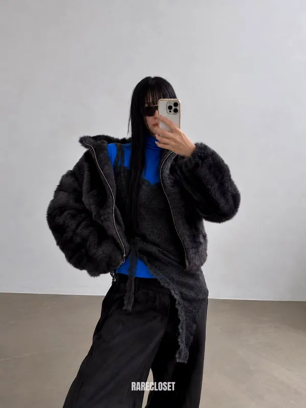 Stylish Plush Jacket - Warm and Slimming