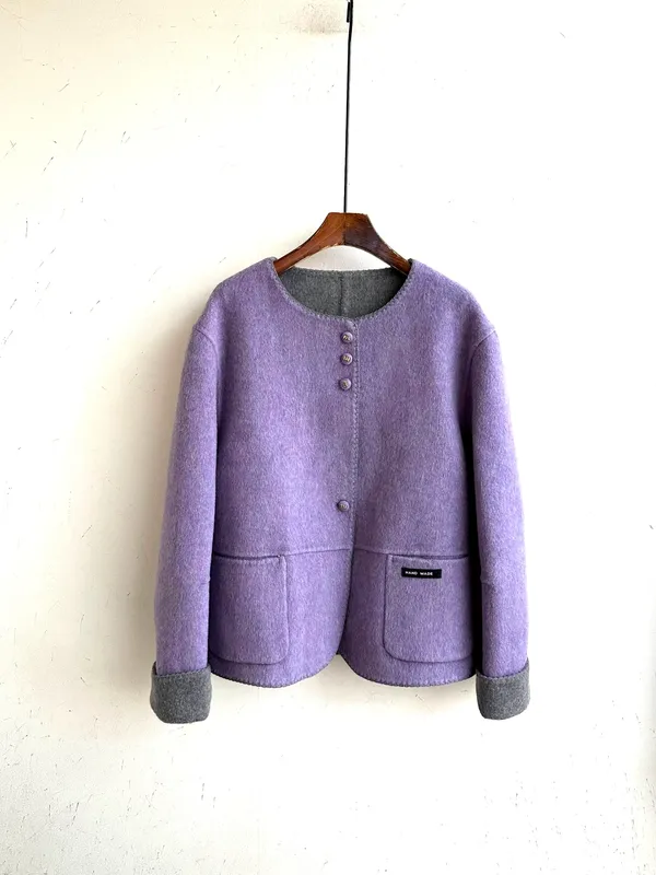 Stylish Purple Women's Jacket - Warm and Comfortable, Perfect for Fall and Winter