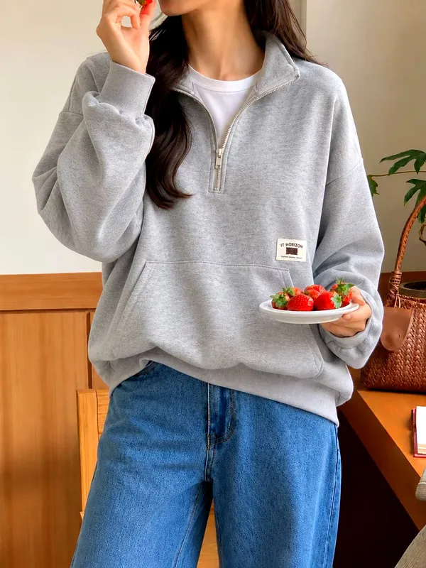 Casual Loose Women's Top, Comfortable Sweatshirt