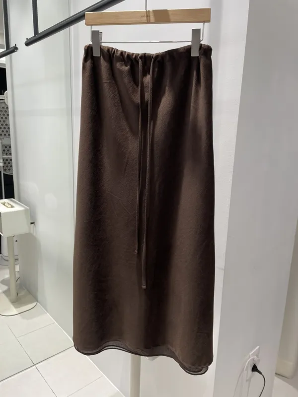 Minimalist Casual Brown Maxi Skirt - Comfortable and Versatile