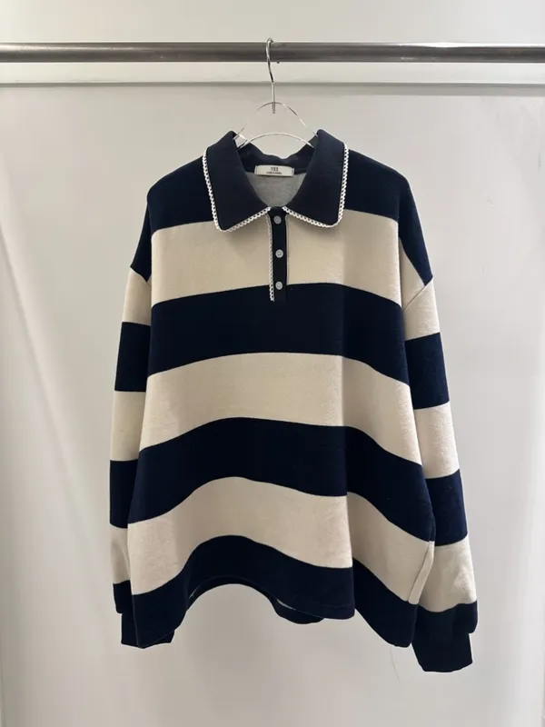 Classic Striped Polo Sweatshirt - Comfort Meets Style